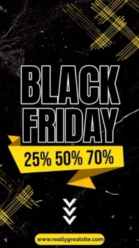 Black and yellow modern black friday sale Instagram Story template