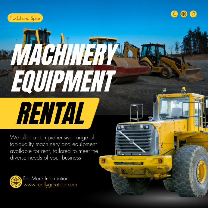 Machinery Rental Instagram Ad Template | PosterMyWall