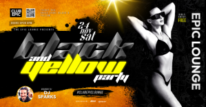 Sort Black and Yellow Club Party Facebook-gebeurtenisomslag Template