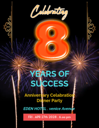 Zwart Anniversary Celebration Flyer Template
