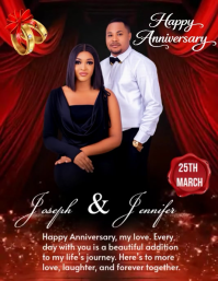 Black Anniversary Celebration Flyer Video Folder (US Letter) template