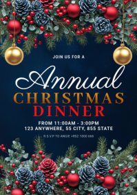Black Annual Christmas Dinner A3 template