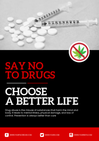 Czarny Anti-Drug Campaign A4 Template