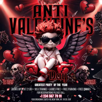 Black Anti-Valentine's Day Party Instagram Post Video template