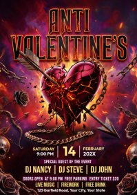 Black Anti-Valentine's Event A4 template
