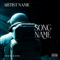 Black Astronaut Space Air Plane Motion Album Cover Albumhoes template