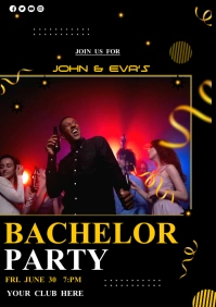 Black  Bachelor Party template A1