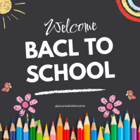 Black Back To School Instagram Post template