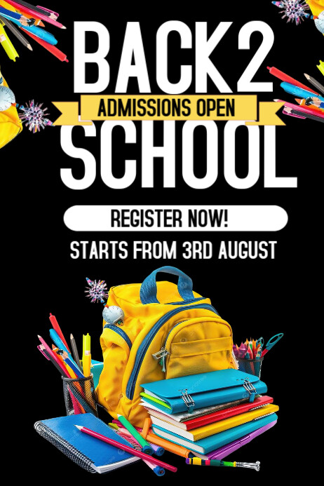Black Back To School  Poster Plakkaat template