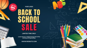 Black Back To School Sale Twitter Poster template