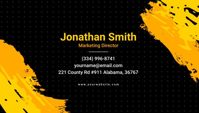 Black Background & Brush Effects Business Car template