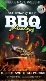 BLACK BACKGROUND BBQ NIGHT PARTY Business CAR template