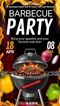 Barbecue party, summer barbecue, barbecue event Instagram Story template
