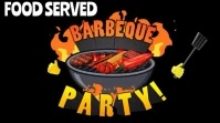 Black  Barbeque Party Video Invitation Digital Display (16:9) template