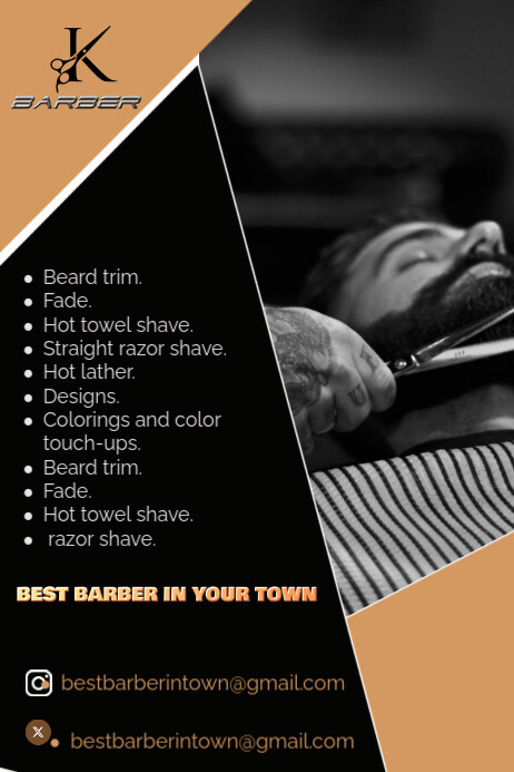Black  Barber Poster,authentic,social  Poster template