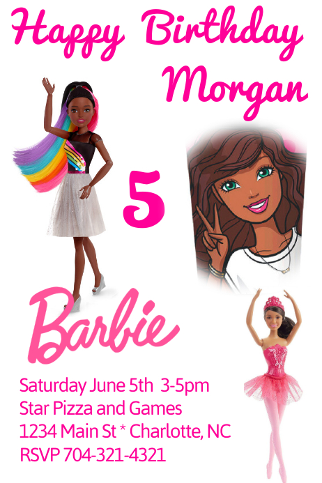 Modele Invitation Anniversaire Barbie Noir Postermywall Modele Invitation Anniversaire Barbie Noir Postermywall