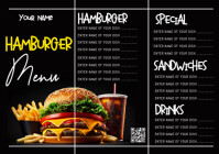 Black Basato Su Elenchi Hamburger Menu A5 template