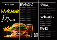 Black Basato Su Elenchi Hamburger Menu A5 template