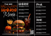 Black Basato Su Elenchi Hamburger Menu Halloween A5 template