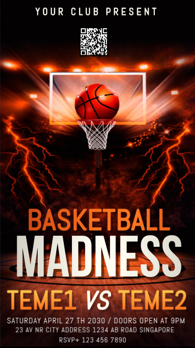 Black Basketball Event Instagram Story Template | PosterMyWall