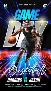 Black Basketball Game Day Flyer Instagram Story template