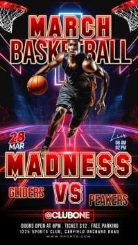 Black Basketball March Madness Flyer Instagram Story template