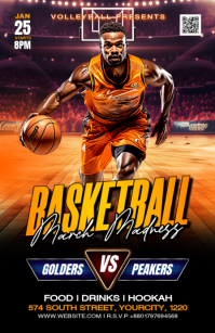 Black Basketball Match Event Tabloid template