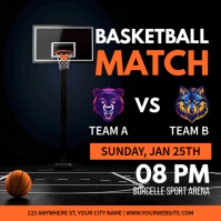 Black Basketball Match Instagram Post template