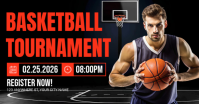 Black Basketball Tournament Facebook Shared Image template