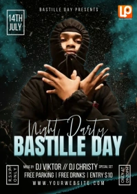 Black Bastille Party A4 template