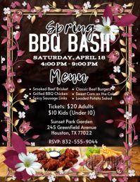 Black BBQ Bash Event Flyer Video Pamflet (Letter AS) template