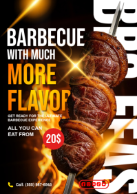 Black BBQ Feast A4 template