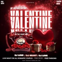 Black Be My Valentine Instagram Post template