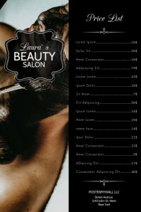 Black Beauty Salon Price List Poster template