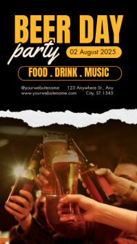 Black Beer Day Party Instagram Story template