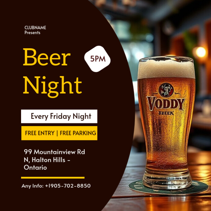 Black Beer Night Instagram Post Template PosterMyWall