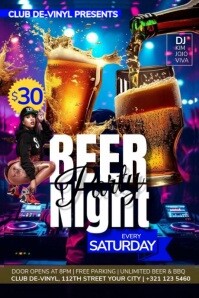 Preto Beer Night Party Poster Template