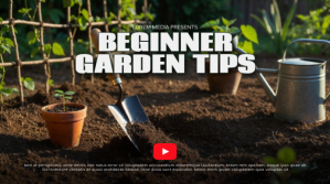 Black Beginner Garden Tips YouTube Thumbnail YouTube-Miniaturansicht template