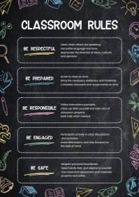 Black Berbasis Daftar Classroom Rules A4 template