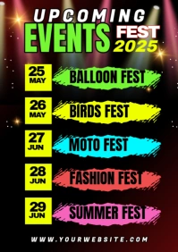 Black Berbasis Daftar Upcoming Events A2 template