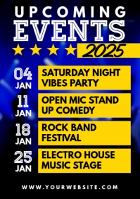 Black Berbasis Daftar Upcoming Events A2 template