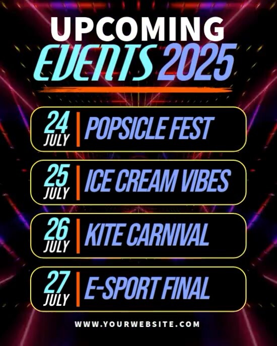 Black Berbasis Daftar Upcoming Events Instagram Portrait template
