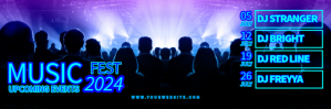 Black Berbasis Daftar Upcoming Events Tajuk T Twitter Banner template