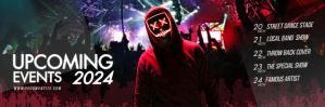 Black Berbasis Daftar Upcoming Events Tajuk Twitter template