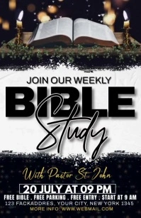 Black Bible Study Half Page Wide template