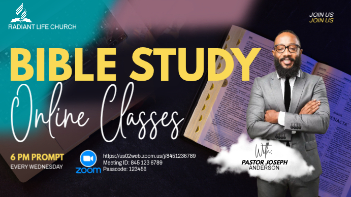 Bible Study Online Classes Template | PosterMyWall