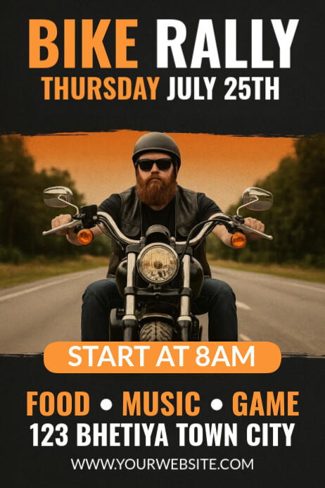 Black Biker Rally Flyers Template | PosterMyWall