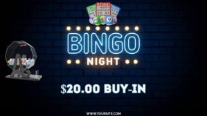 Black  Bingo Night Video Ad Digital Display (16:9) template