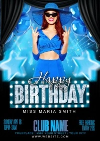Black Birthday A6 template