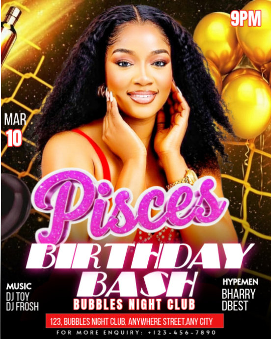 Copy of Black Birthday Bash Instagram Portrait | PosterMyWall
